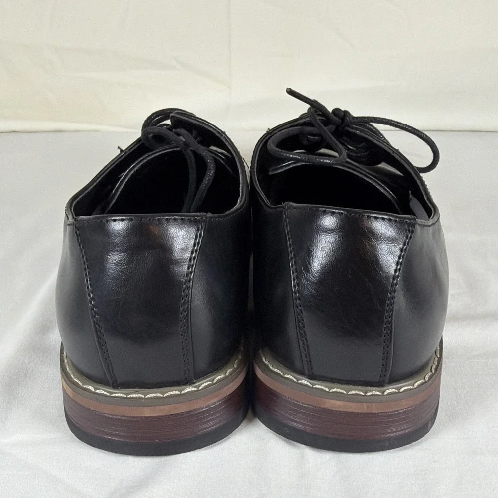 Vostey Men's Wingtip Brogue Oxford Dress Shoes Black Lace-Up Size 8 Classic